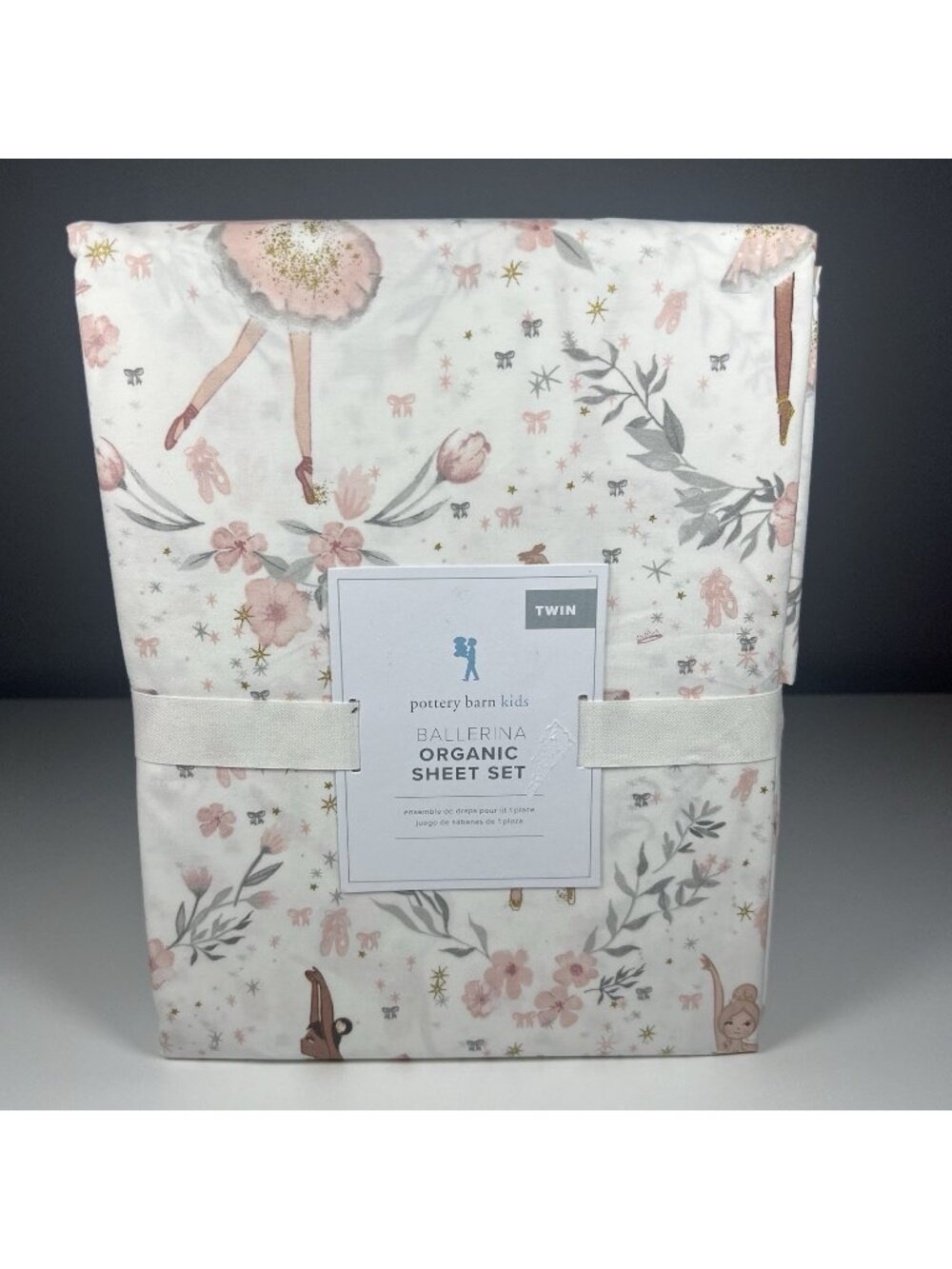 Best Seller Pottery Barn Ballerina Printed Organic Cotton Sheet Set Twin New